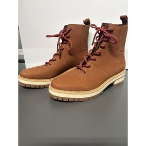 NWOT TOMS Women's Frankie Black Lace-up Lug Sole Combat Booties Size 9